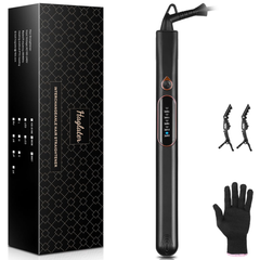 Haglater 2-in-1 Hair Straightener & Curler – Ceramic Flat Iron with LCD & Adjustable Heat