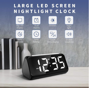 Large LED Digital Alarm Clock with Night Light, USB Charger & Dual Alarms