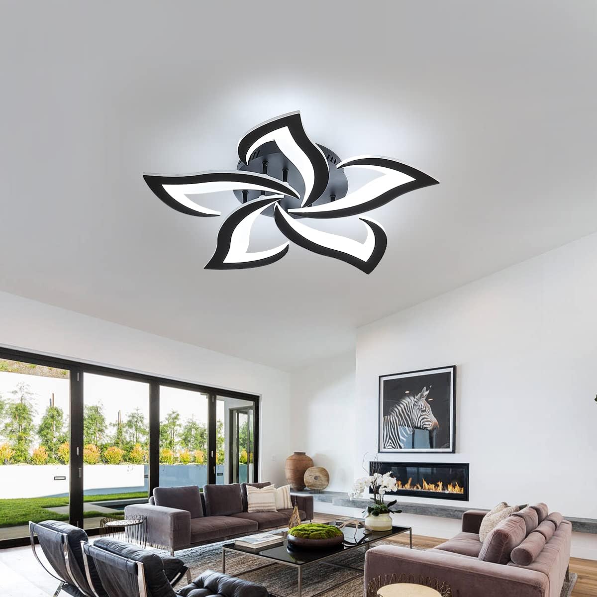 Modern Petal LED Ceiling Light – 60W Cool White Flush Mount Fixture