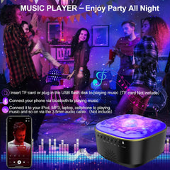 Galaxy Projector with Remote Control/Timer/Built-in Music - 8 Lighting Modes for Kids Bedroom Decor