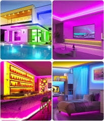 10M RGB LED Strip Lights, Music Sync, Remote & App