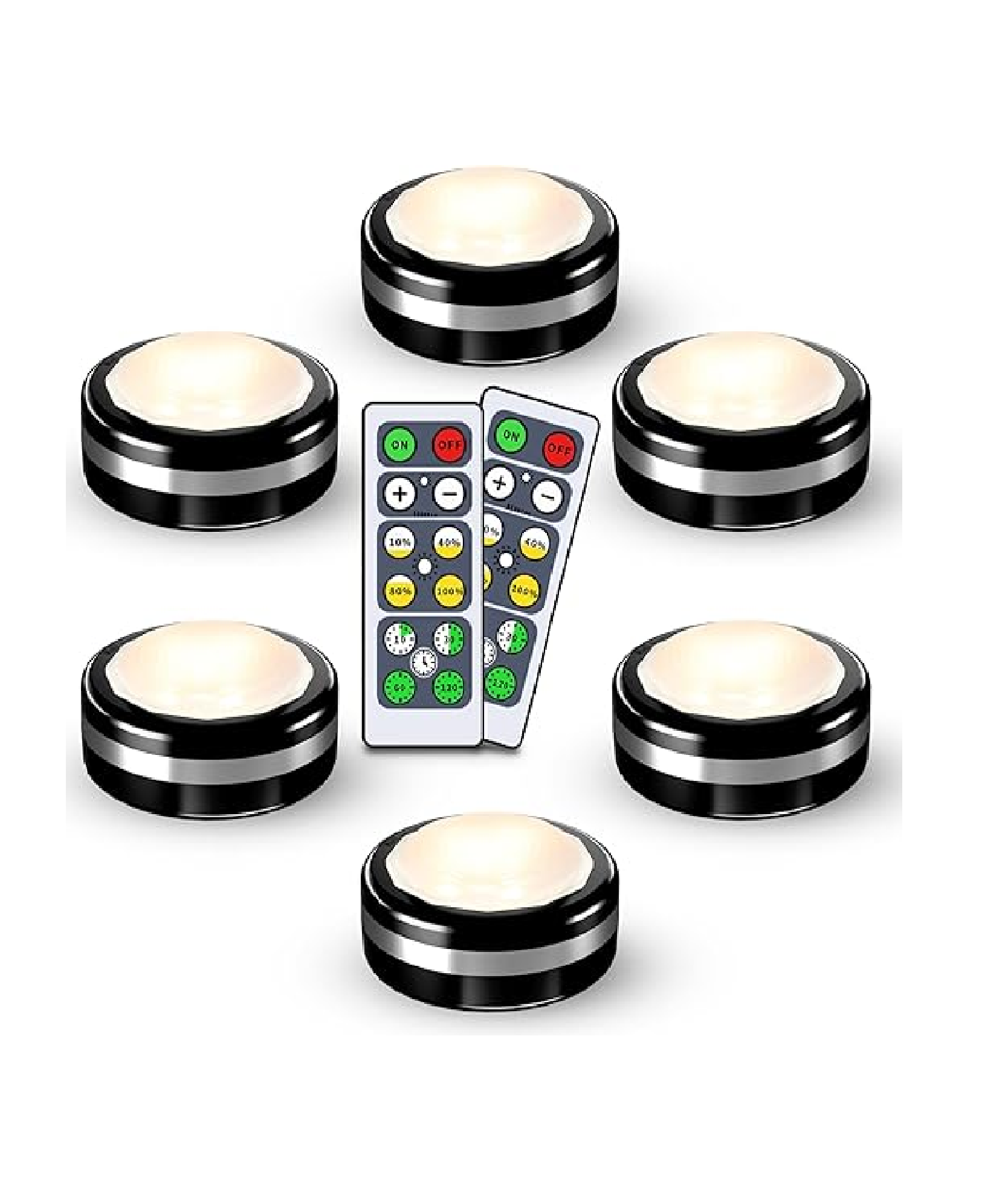 Wireless Battery Puck Lights with Remote – 4000K Natural White