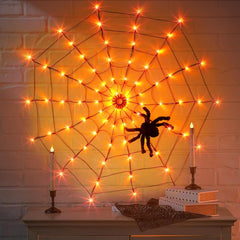Halloween Spider Web Lights with Plush Spider Decoration