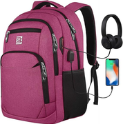 Laptop Backpack – Anti-Theft Business Rucksack with USB & Headphone Port, Travel Bag