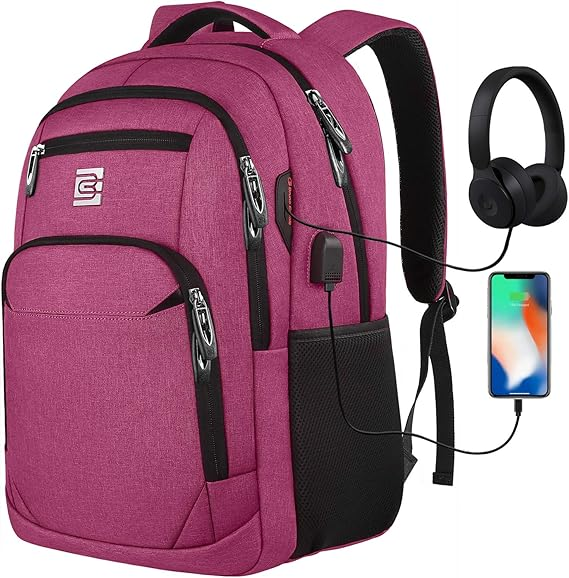 Laptop Backpack – Anti-Theft Business Rucksack with USB & Headphone Port, Travel Bag