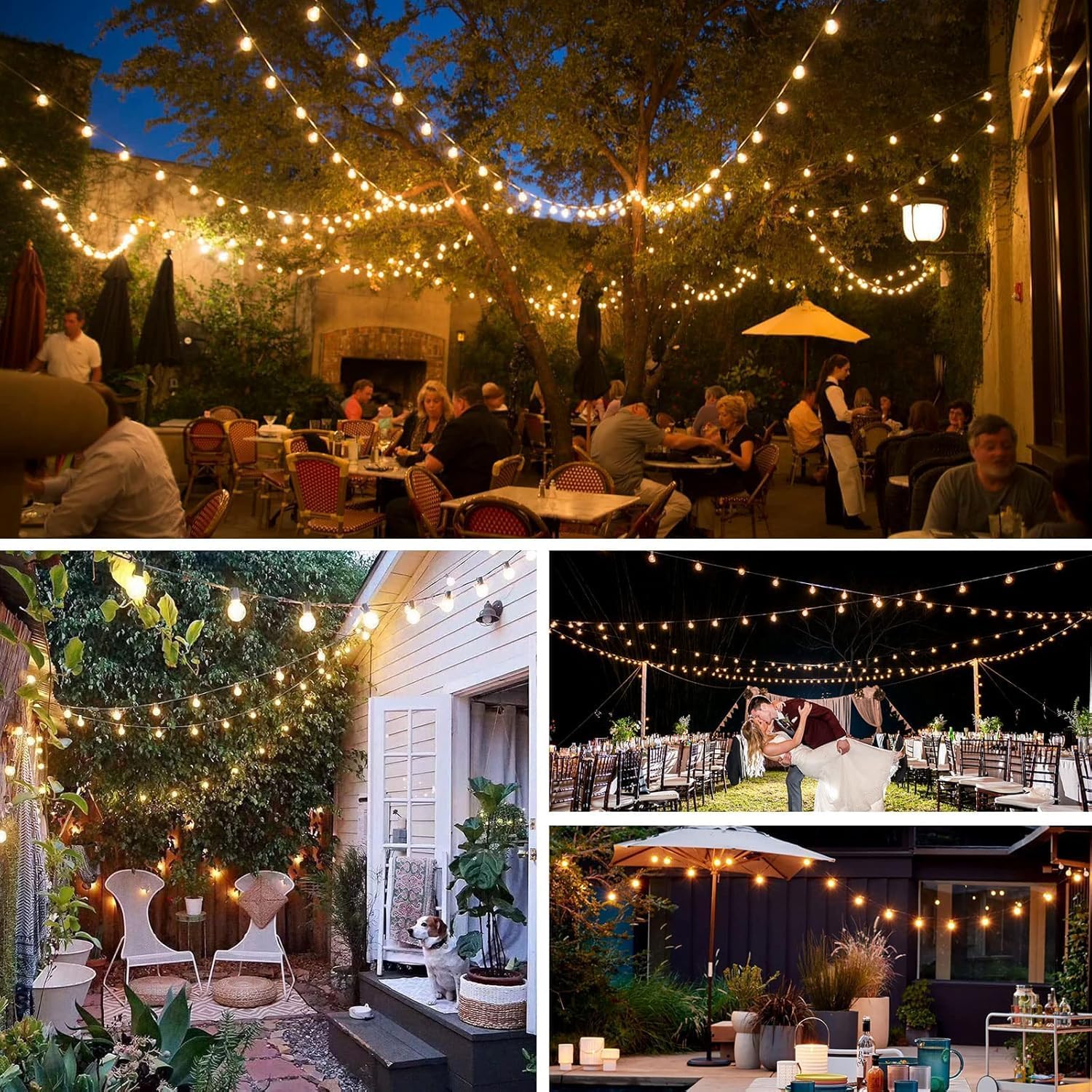150FT G40 Festoon String Lights Outdoor Waterproof