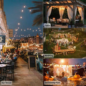 Solar Powered Retro Bulb String Lights – Warm White LED Outdoor Garden & Party Lighting