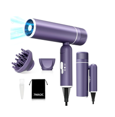 Ionic Hair Dryer – Foldable Lightweight Blow Dryer with Diffuser for Smooth Styling (Green)