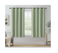 Blue Herringbone Eyelet Curtains – Thermal Insulated 72 Inch Drop, 2 Panels