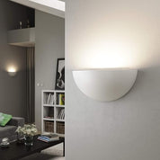 Half Moon Paintable Plaster Wall Light with LED Bulb