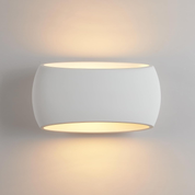 Indoor Wall Sconce Lights with White Oval Plaster Shade Fitting-Length 38CM