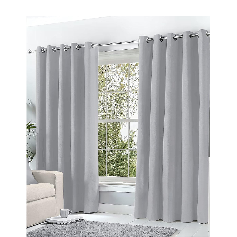 Thermal Blackout Eyelet Curtains with Tiebacks – 46x72 Inch, Navy Blue, 2 Panels