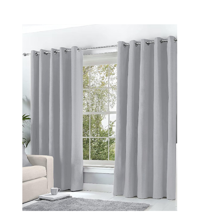 Thermal Blackout Eyelet Curtains with Tiebacks – 46x72 Inch, Navy Blue, 2 Panels