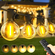 100ft Outdoor Festoon String Lights with Remote Control