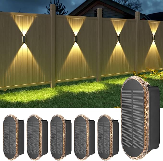 Solar Fence Lights – 4 Pack, 3 Color Options