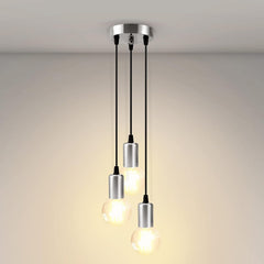 Industrial Pendant Light 3-Light Black Retro Ceiling Fixture
