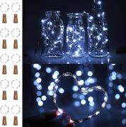 10-Pack Bottle Cork Lights, 20 LED, Multicolor Fairy