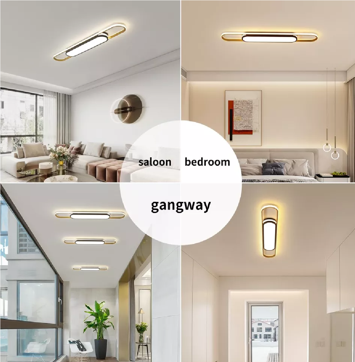 110cm Modern Ceiling Light – Remote-Controlled LED Lighting for Kitchens, Dining Rooms, and Hallways