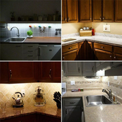 LED Strip Lights Under Cabinet - 4 Pack, Plug-In Linkable for Kitchen, Cupboard & Counter Lighting