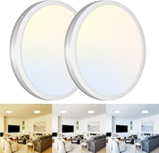 15W Flush Mount LED Ceiling Light – Brushed Nickel, 3 CCT