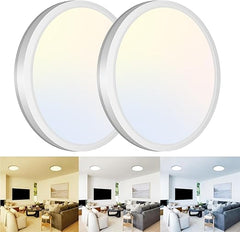 15W Flush Mount LED Ceiling Light – Brushed Nickel, 3 CCT