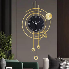 Decorative Silent Wall Clock with Pendulum 16.5x31.5in