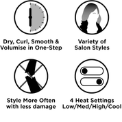 3-in-1 One-Step Blow-Dry Multi Styler – Dryer, Curler & Volumiser with Attachments