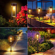 4 Pack Solar Garden Lights – Warm White Tungsten Filament, Waterproof, Auto On/Off