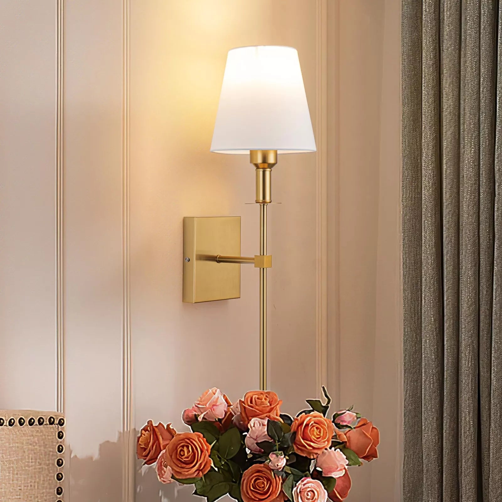 Set of 2 Gold Rechargeable Wall Lights