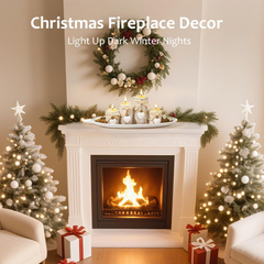 GoMaihe Wooden Candle Holder Set with Tray – 4-Pcs Tealight Centerpiece Décor