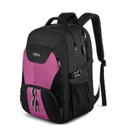 Extra Large 50L Laptop Backpack – 17" Water-Resistant USB Travel Rucksack Black