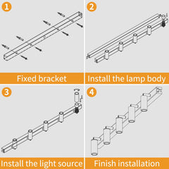 Black 5-Way Ceiling Spotlight with Adjustable Rotatable LED Lights
