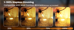 Outdoor Festoon String Lights 200FT (60M) Mains Powered, 104 LED G40 Shatterproof Bulbs, IP45 Waterproof Linkable Garden Lights