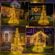 Metal frame Christmas tree light for lawn décor