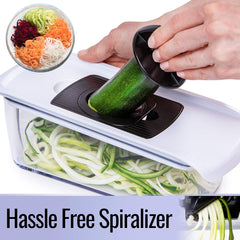 6-in-1 White Mandoline Vegetable Slicer – Multifunctional Food Cutter & Cheese Grater