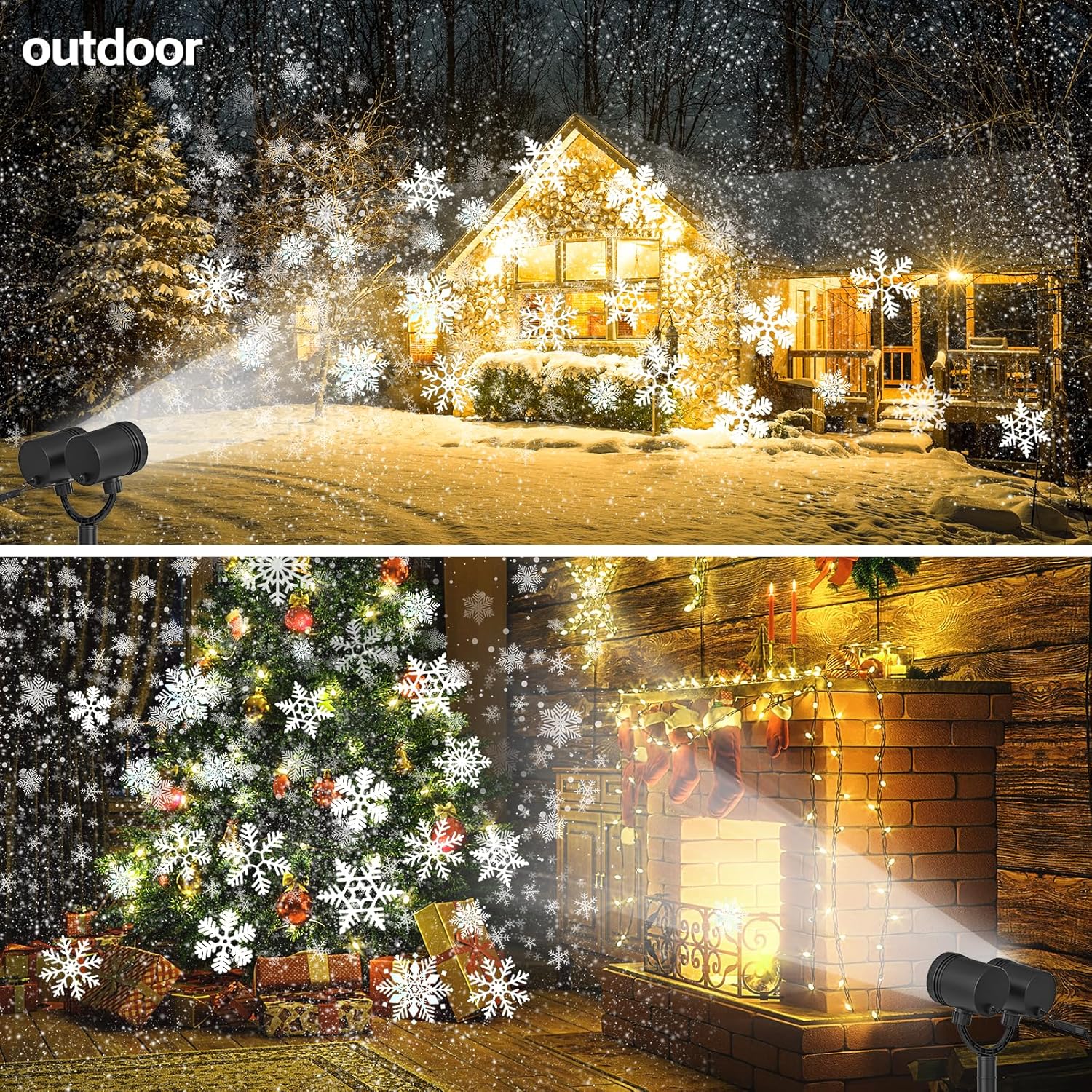 Double Head Christmas LED Projector Lights – Waterproof Outdoor Décor