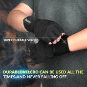 Ventilated Weight Lifting Gloves with Wrist Wraps – Gym Training Gloves for Men & Women