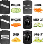 6-in-1 White Mandoline Vegetable Slicer – Multifunctional Food Cutter & Cheese Grater