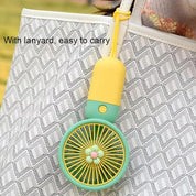Handheld Fan – Hand Held Fan Rechargeable – Mini Portable Fans Handheld USB Rechargeable Fans with 3 Speeds – Battery Operated Mini Desk Cooler – Hand Held Travel Cooler (Yellow/Green)