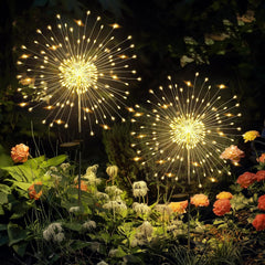 2-Pack Solar Firework Lights, 120 LED Starburst Lights for Outdoor Garden, Yard, Landscape, Lawn, Backyard, Patio, Party, and Wedding Decoration