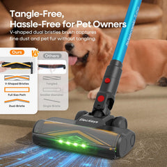 ElecKeys K10 Cordless Vacuum Cleaner, 48Kpa 580W Powerful Stick Vacuum with 65Mins Runtime, Anti-Tangle Self-Standing Rechargeable Vacuum for Pet Hair, Carpet & Home Cleaning