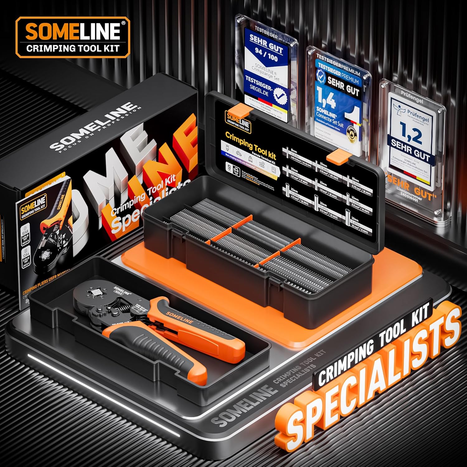 SOMELINE Crimping Tool Set 0.25-10mm² with 1240 Ferrules