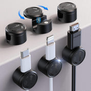 6-Pack Magnetic Cable Tidy Clips – 360° Rotating Twist-Lock Cord Organiser