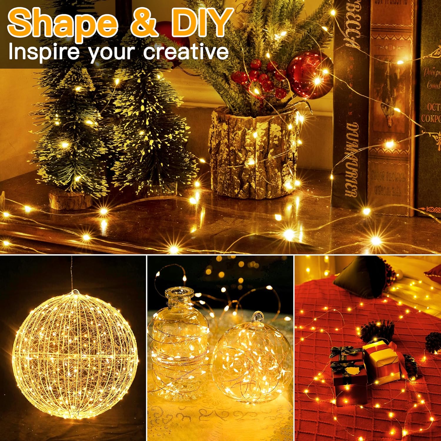 5m 50 LED Warm White Fairy Lights Battery Operated Waterproof String
