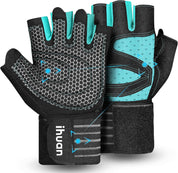 Ventilated Weight Lifting Gloves with Wrist Wraps – Gym Training Gloves for Men & Women