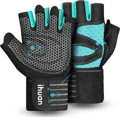 Ventilated Weight Lifting Gloves with Wrist Wraps – Gym Training Gloves for Men & Women