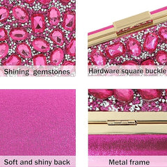 Women’s Sparkly Rhinestone Clutch – Glitter Evening Bag with Crystal Chain Strap