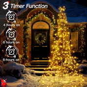 Pre-lit pole Christmas tree lights for yard