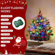 Compact pre-lit Christmas tree for desk decoration