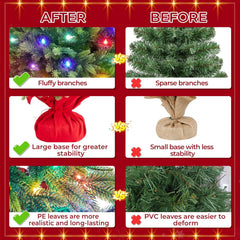 2ft Christmas tree with 62 branch tips and LED lighting